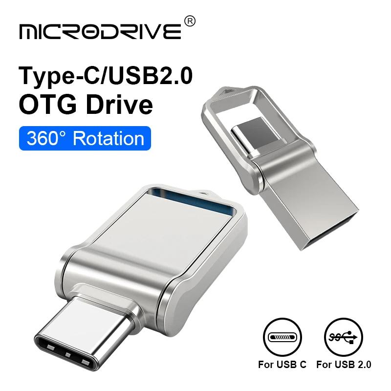 Ʈ ũž ̴ USB 2.0 ÷ ̺, 2 in 1 OTG Ż C Ÿ U ũ,  USB  ̺ ޸ ƽ, 32GB, 64GB, 128GB